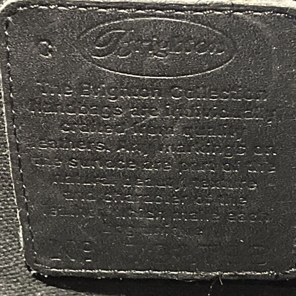 Brighton Black Purse Leather Flap Satchel Bag wallet set vtg Y2K Striped heart - Picture 8 of 9